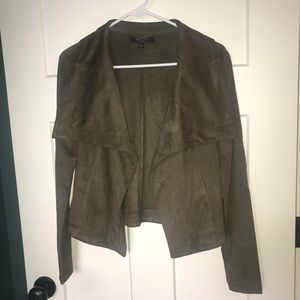 Faux suede olive green jacket